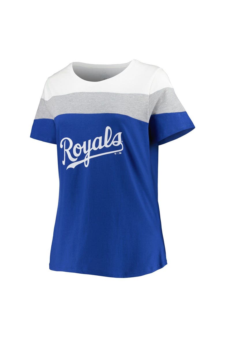 Women's White/Royal Kansas City Royals Plus Size Colorblock T-Shirt, Alternate, color, Royal