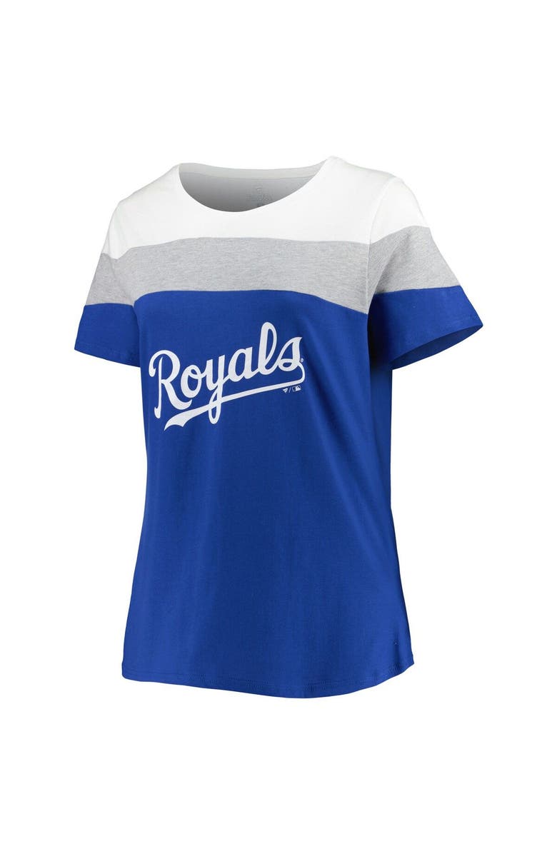 PROFILE Women's White/Royal Kansas City Royals Plus Size Colorblock T-Shirt, Alternate, color,