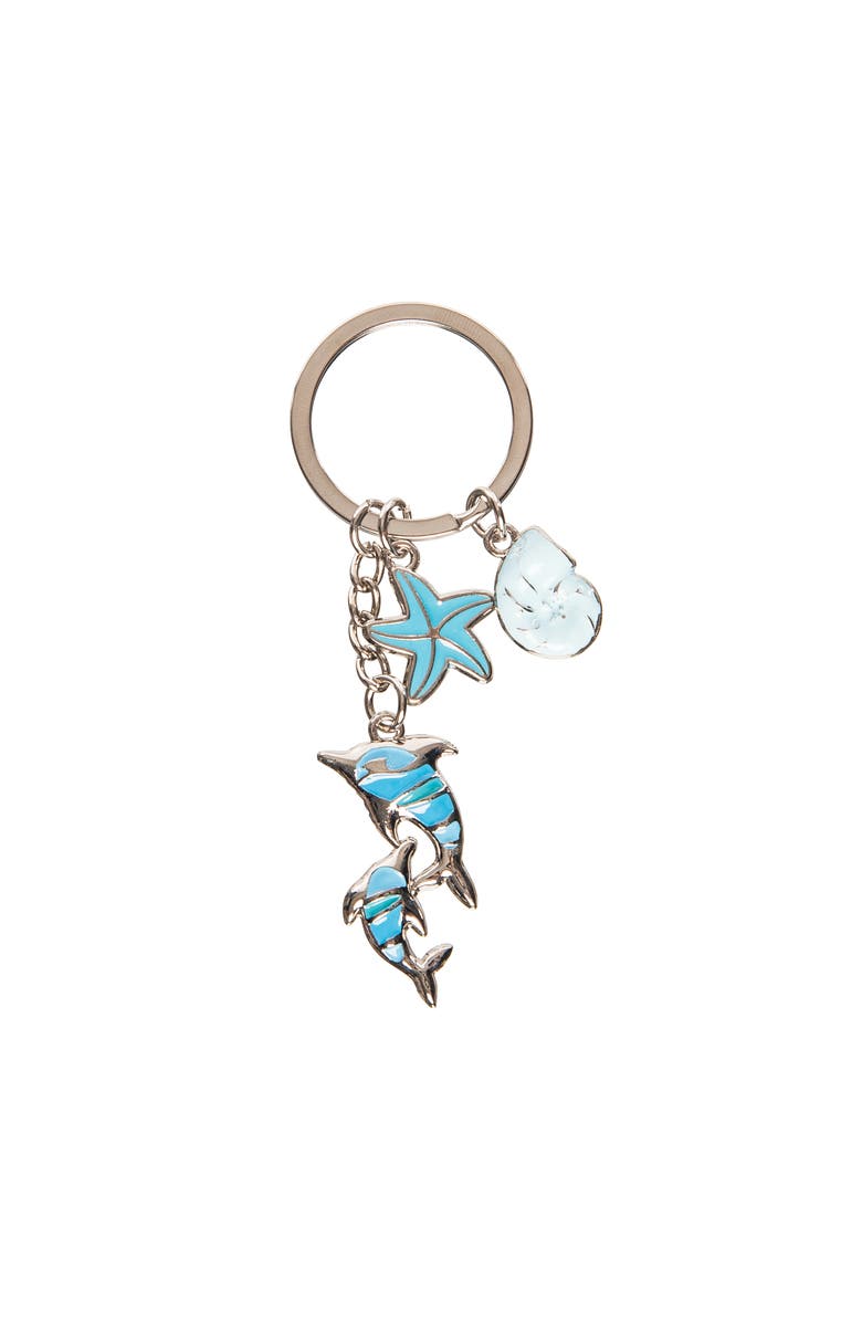 Beachcombers Dolphin Keychain, Main, color, Blue