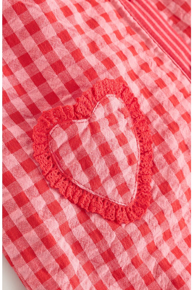 Seersucker Overall & Bodysuit Set, Alternate, color, RED