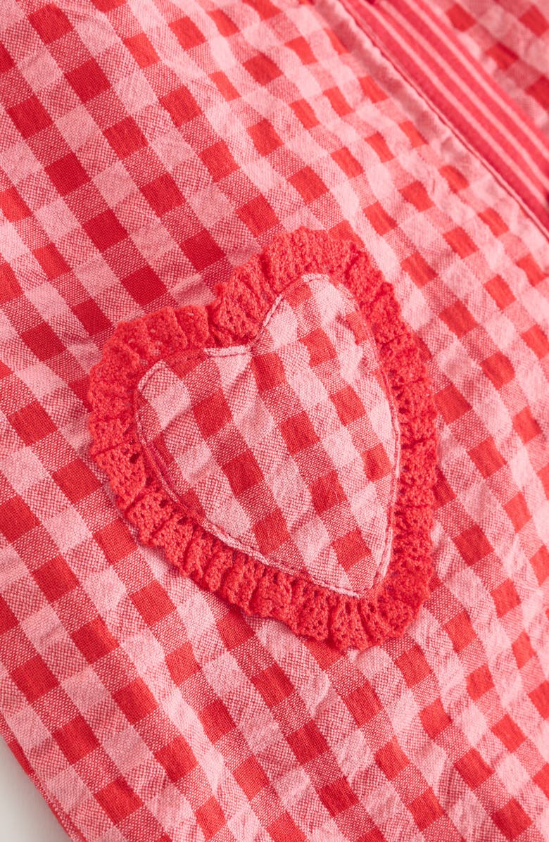 NEXT Seersucker Overall & Bodysuit Set, Alternate, color, Red