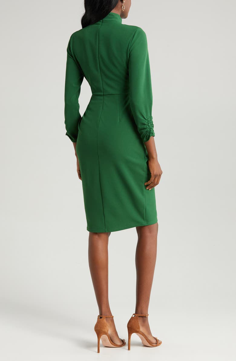 Tahari ASL Side Ruched Long Sleeve Sheath Dress, Alternate, color, 