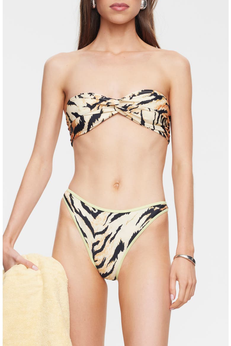 Bella Tiger Print High Cut Cheeky Bikini Briefs, Alternate, color, TIGER