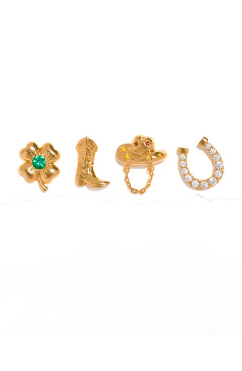 Western Charm Set of 4 Stud Earrings