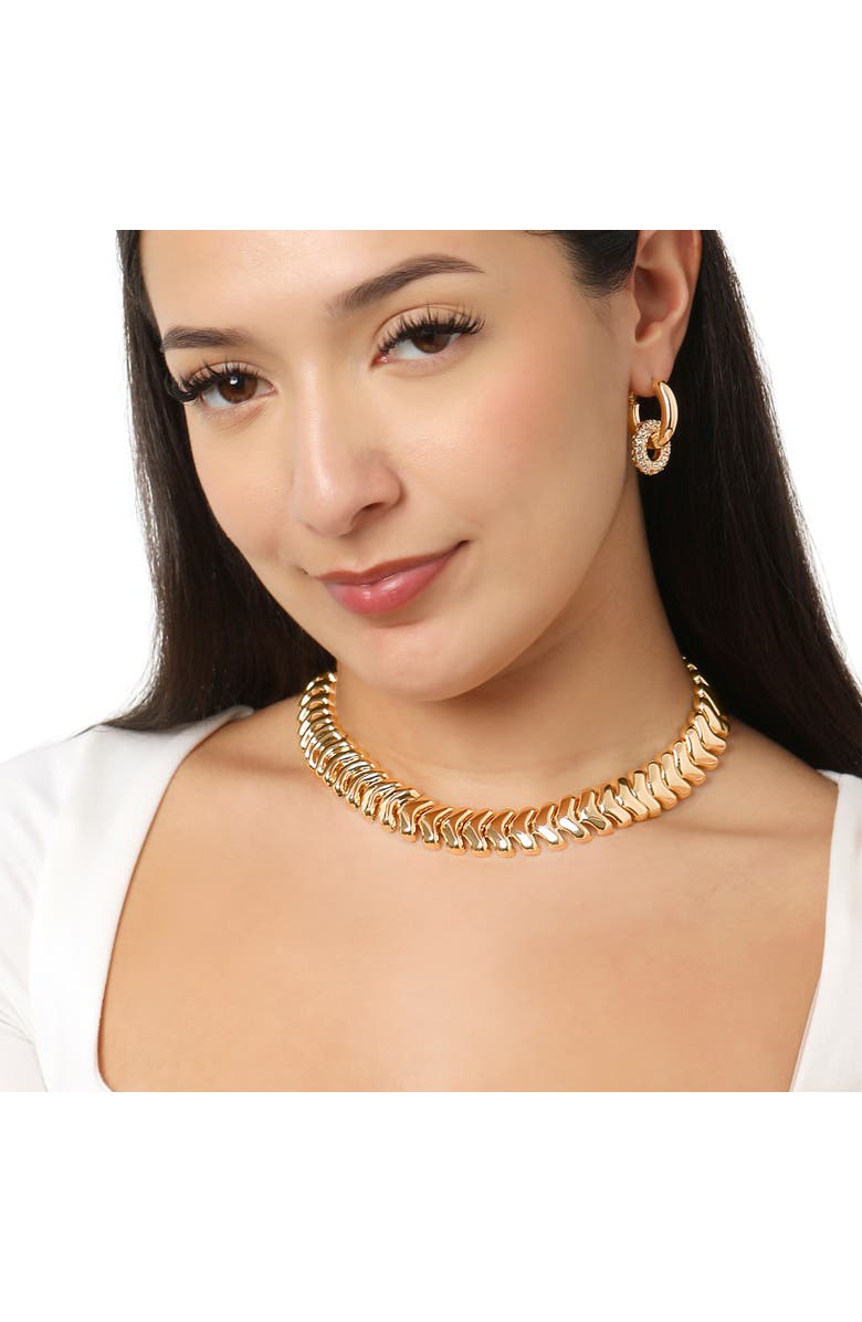 BCBG Chunky Gold-Tone Chevron Chain Necklace - 15 + 3.5'', Alternate, color, Gold Tone