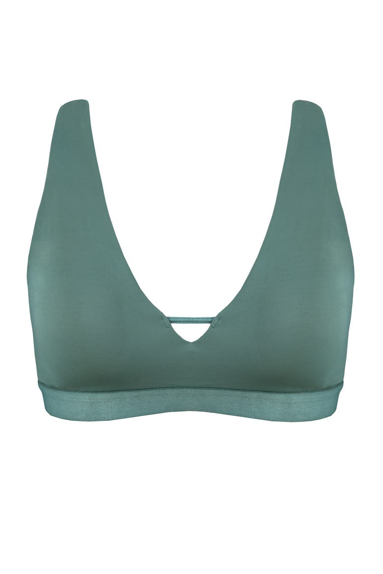 The Deep V Bralette, Alternate, color, HARBOR GREEN