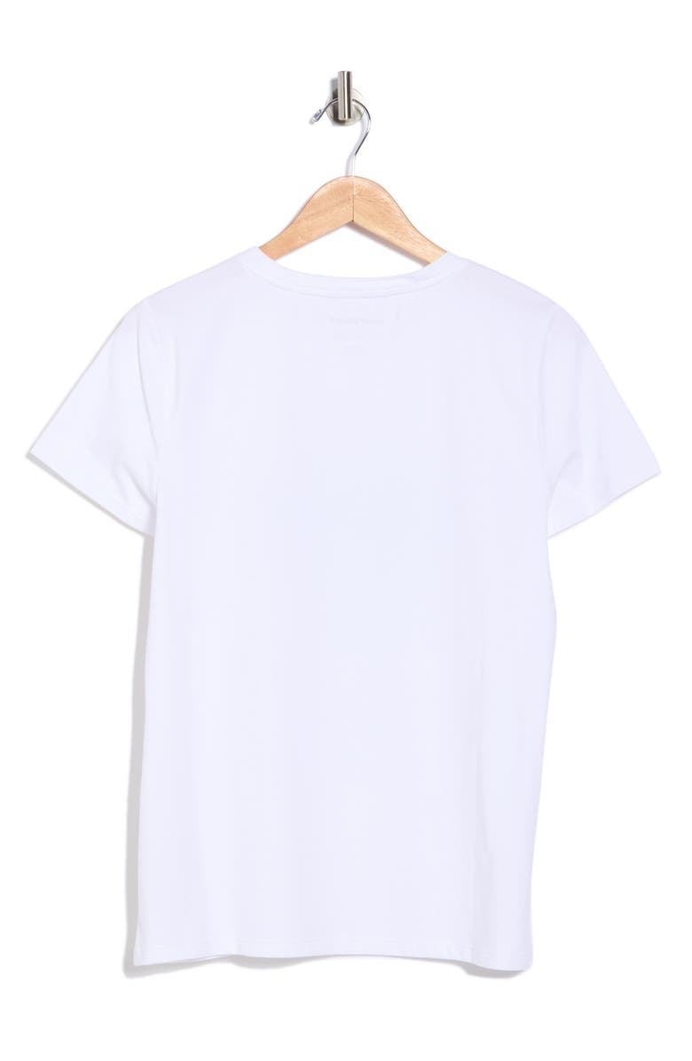 DKNY Rhinestone Glitter Logo T-Shirt, Alternate, color, White/ Silver