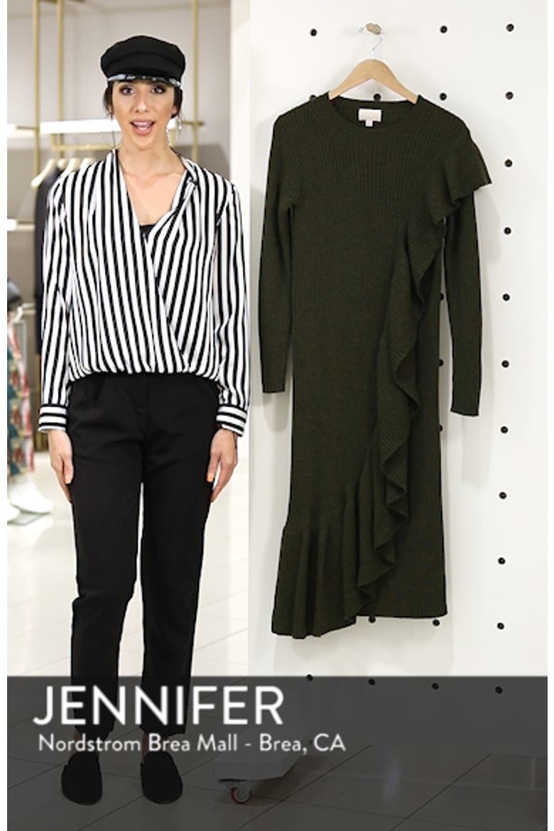 Collection Ruffle-Front Sweater Dress video
