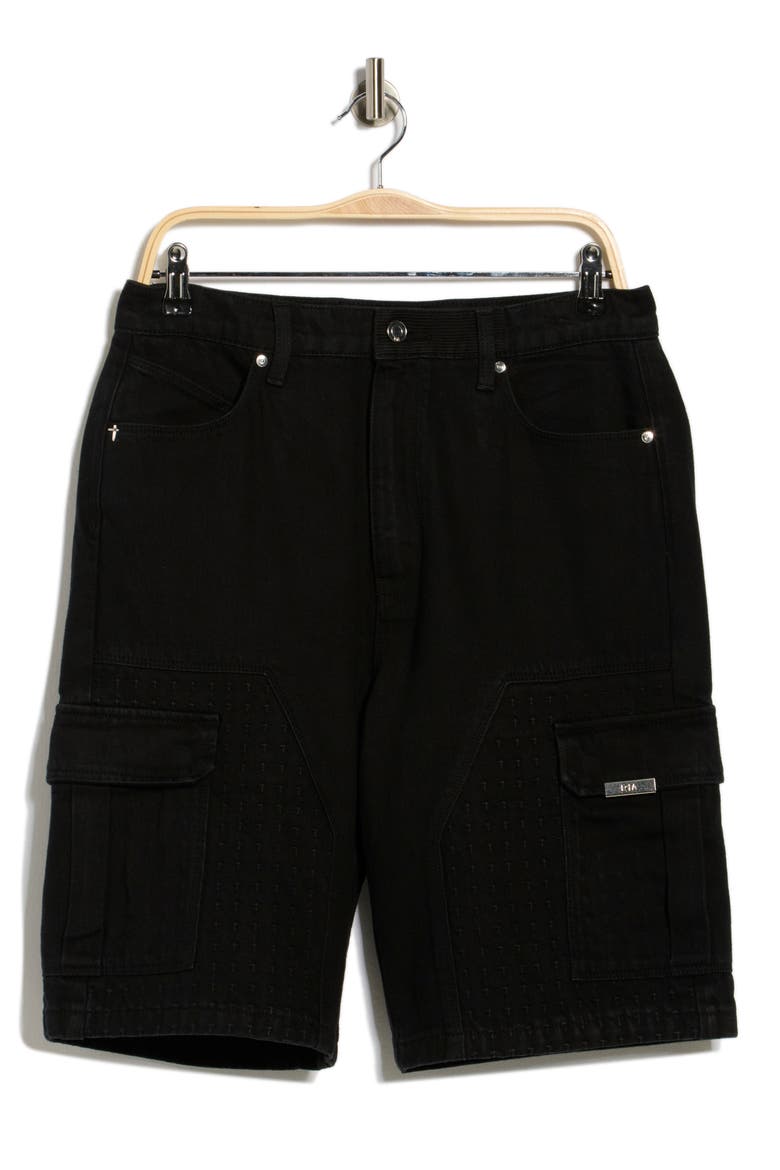 Joseph Denim Cargo Shorts, Alternate, color, BLACK 3D CROSS