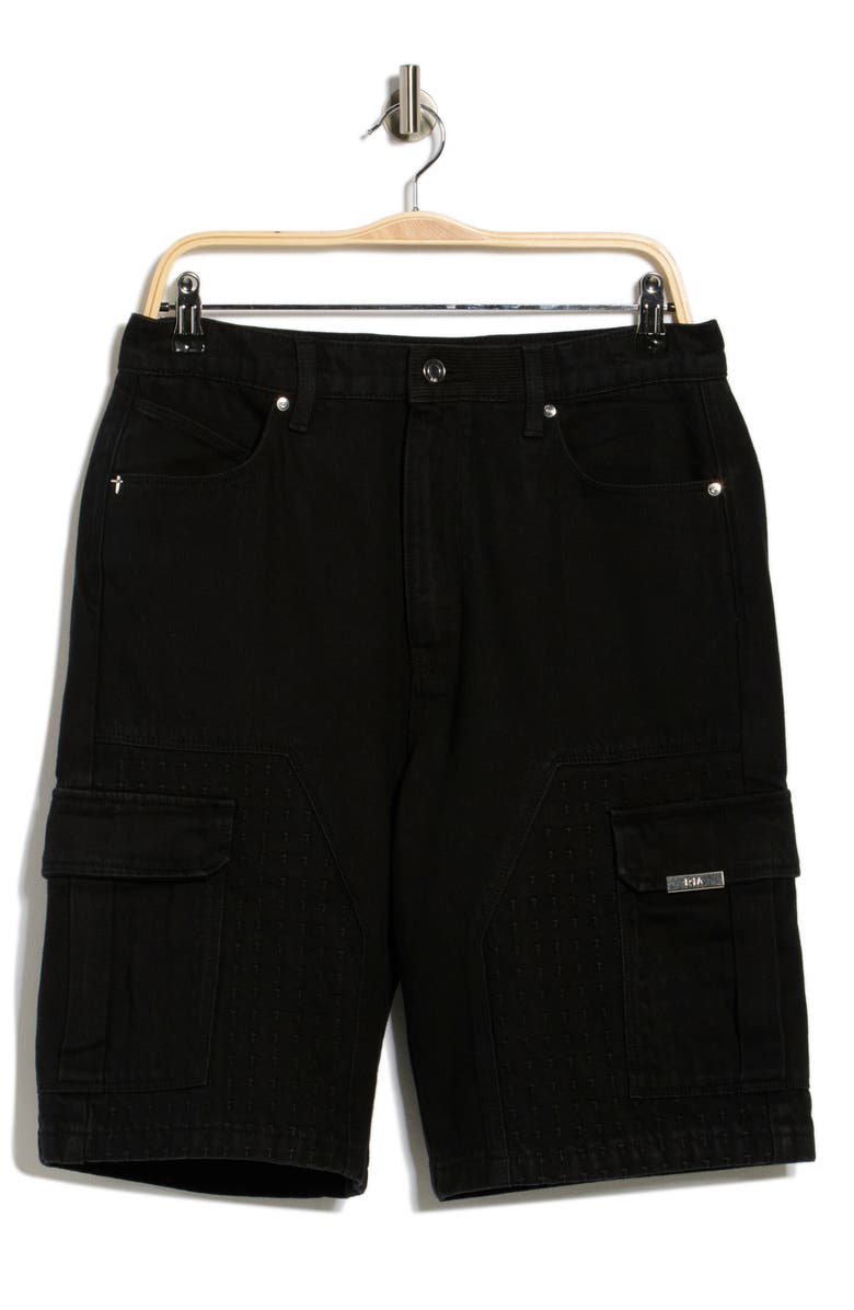 RtA Joseph Denim Cargo Shorts, Main, color, Black 3D Cross