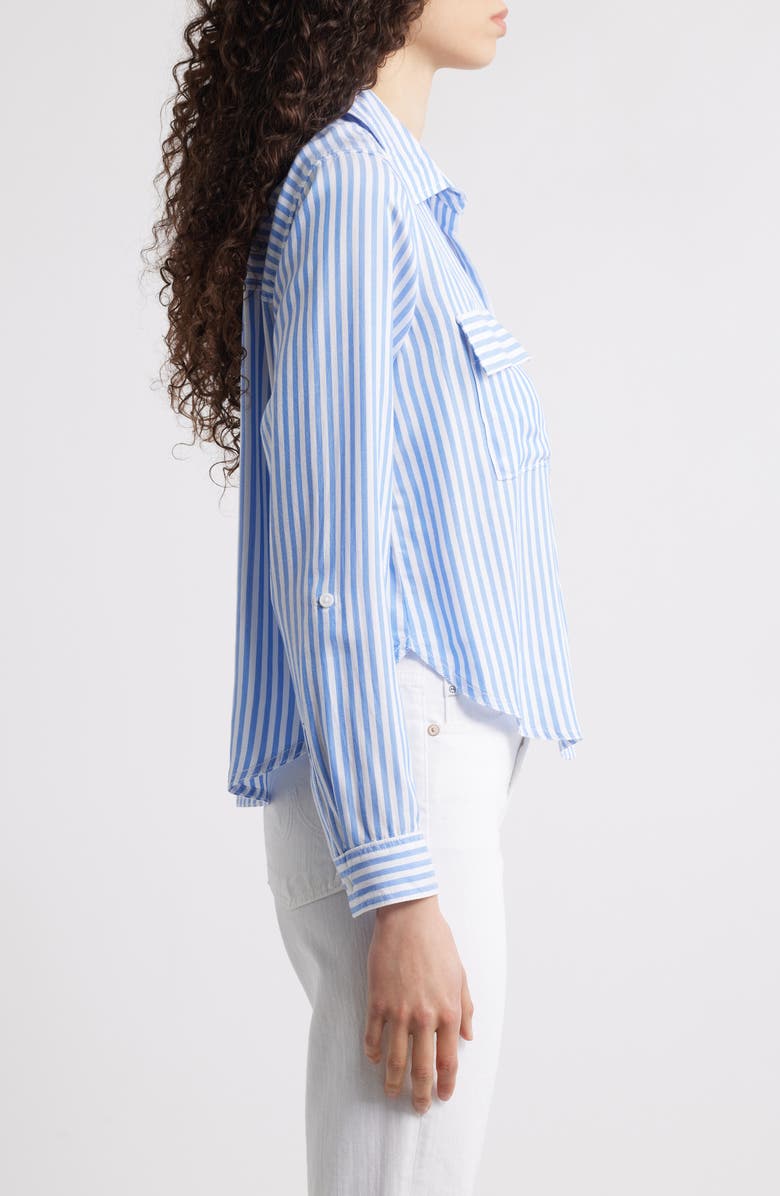 beachlunchlounge Fallon High-Low Button-Up Shirt, Alternate, color, Blue Ice
