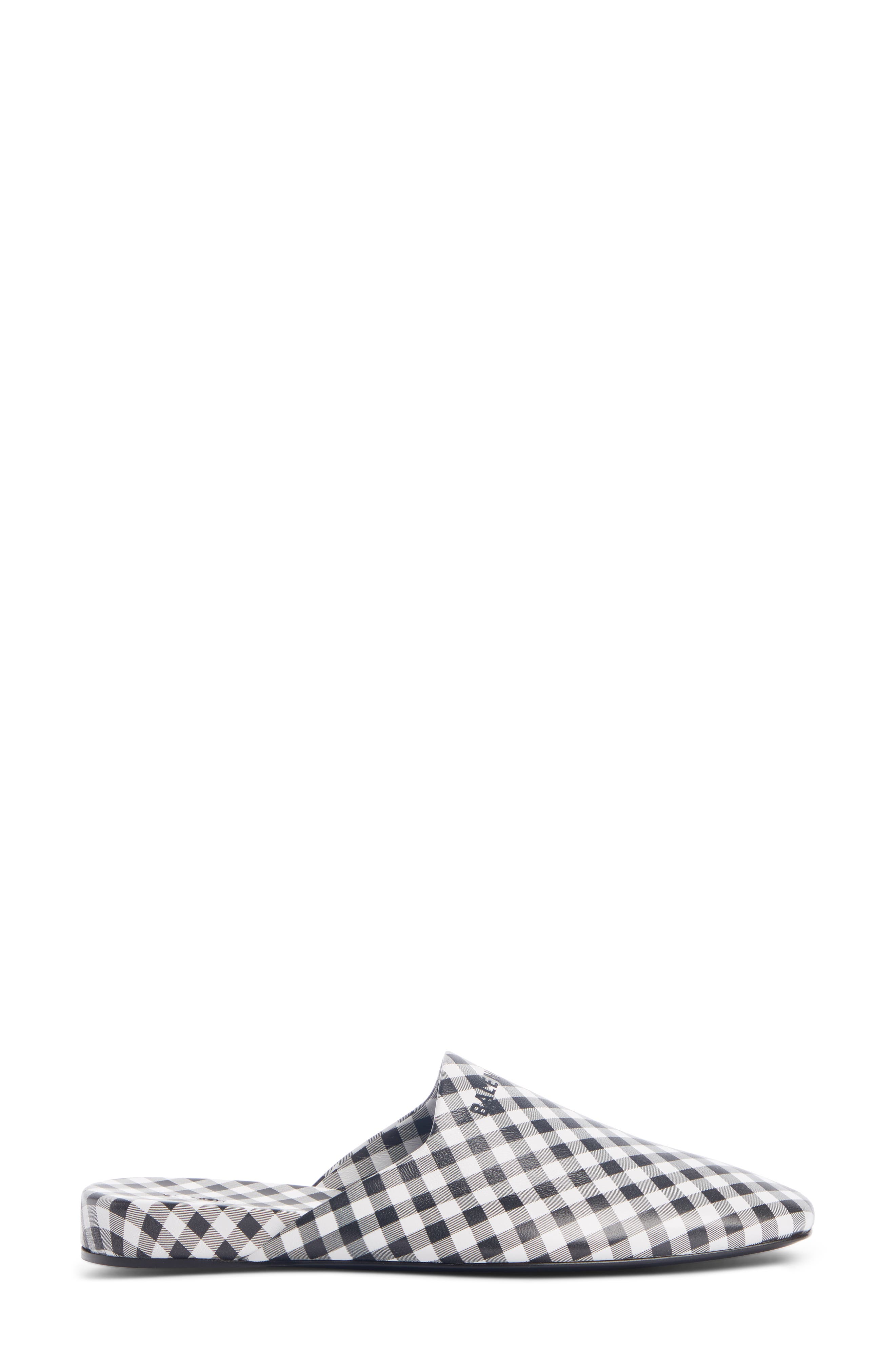 Balenciaga Cosy Gingham Print Square Toe Mule, Alternate, color, 