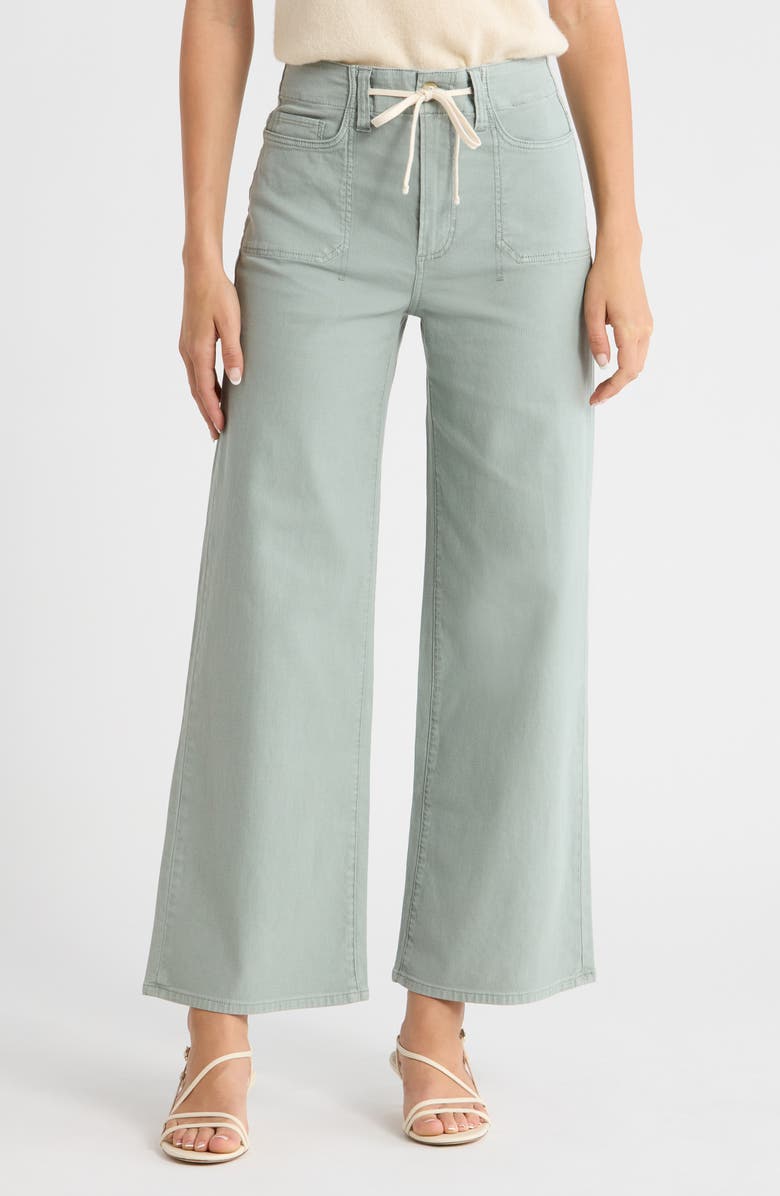 PAIGE Ari Drawstring High Waist Wide Leg Pants, Main, color, Vintage Seaglass