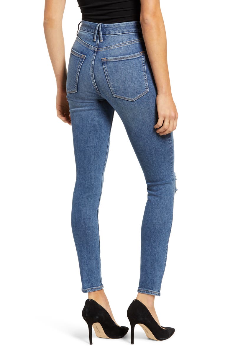 Good American Good Waist High Waist Ankle Skinny Jeans, Alternate, color, 