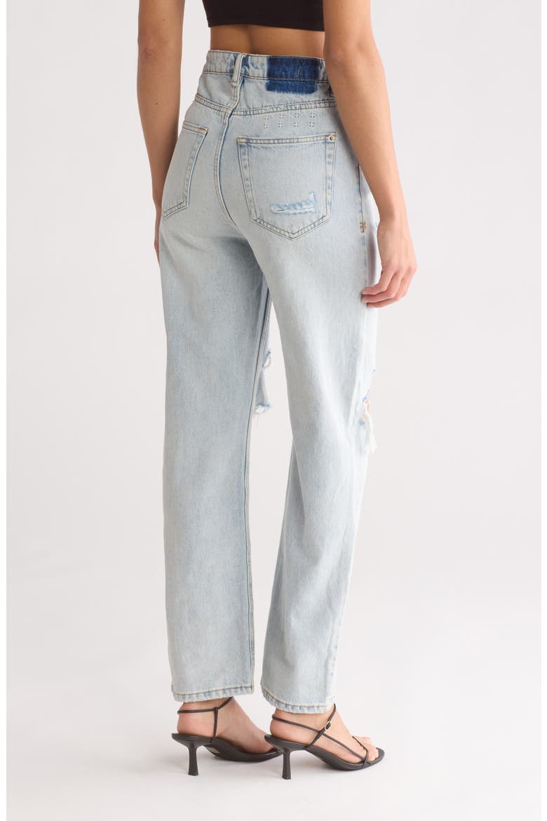 Brooklyn Ripped Straight Leg Jeans, Alternate, color, DENIM