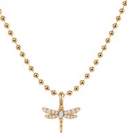 MADE BY MARY Opal Dragonfly Bead Chain Necklace