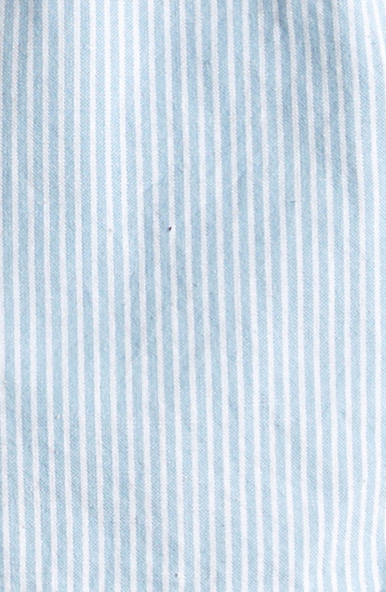 Nordstrom Short Sleeve Cotton Button-Up Bodysuit & Stripe Shortalls Set, Alternate, color,