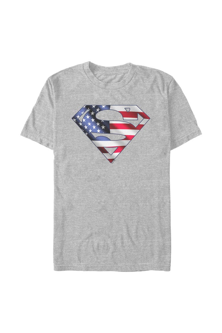 Men's Superman S Shield Patriotic Logo  Graphic T-Shirt, Main, color, Sport Grey