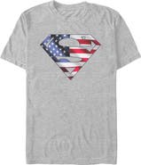 SUPERMAN Men's Superman S Shield Patriotic Logo  Graphic T-Shirt
