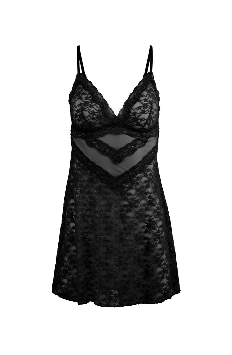 Adore Me Mary Slip Lingerie, Alternate, color, Black