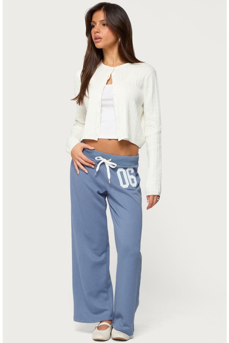 06 Wide Leg Cotton Blend Drawstring Sweatpants, Alternate, color, BLUE