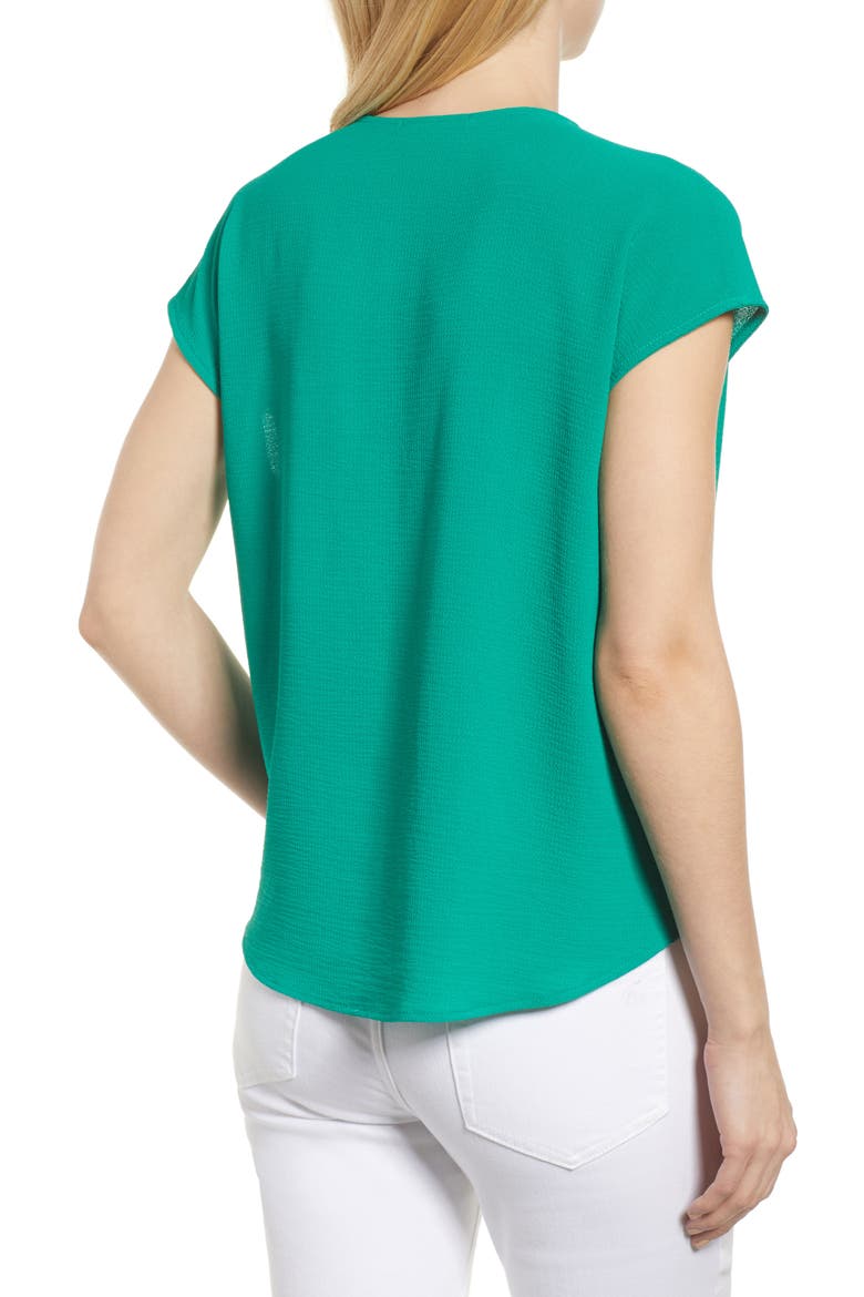 Gibson Draped Faux Wrap Top, Alternate, color, GREEN LAKE