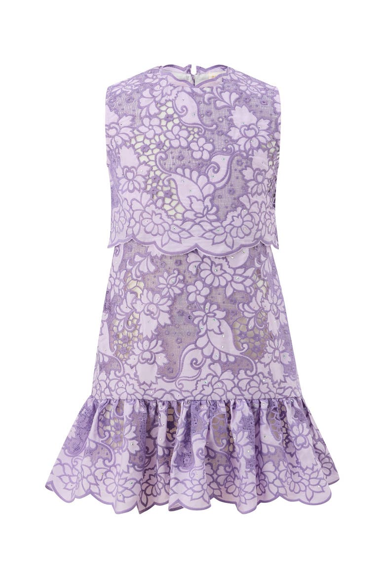Emmelina Embroidered Mini Dress, Main, color, Lavender