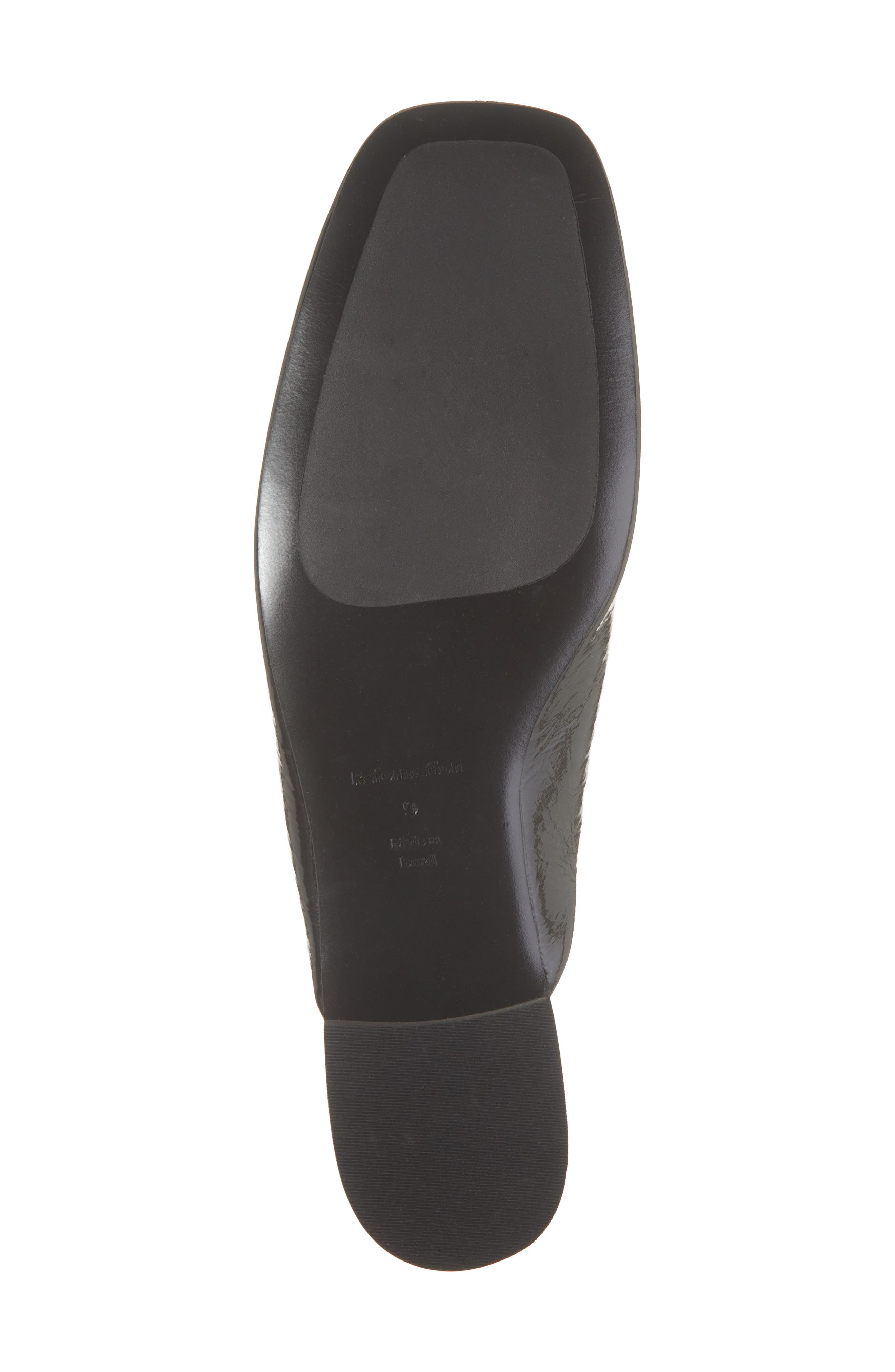 Inez Flat Leather Mule, Alternate, color, BLACK EEL
