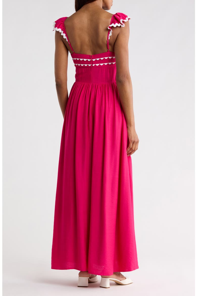 Ruffle Strap Maxi Dress, Alternate, color, FUCHSIA