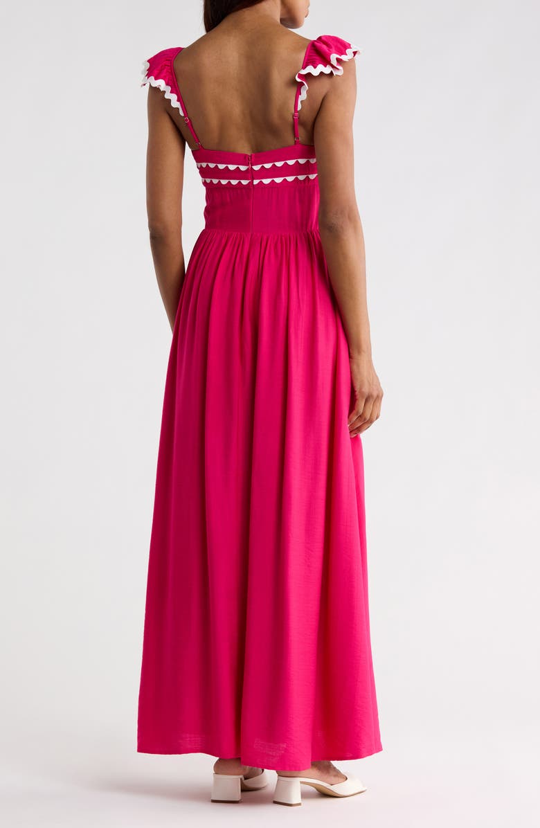 FLYING TOMATO Ruffle Strap Maxi Dress, Alternate, color, Fuchsia