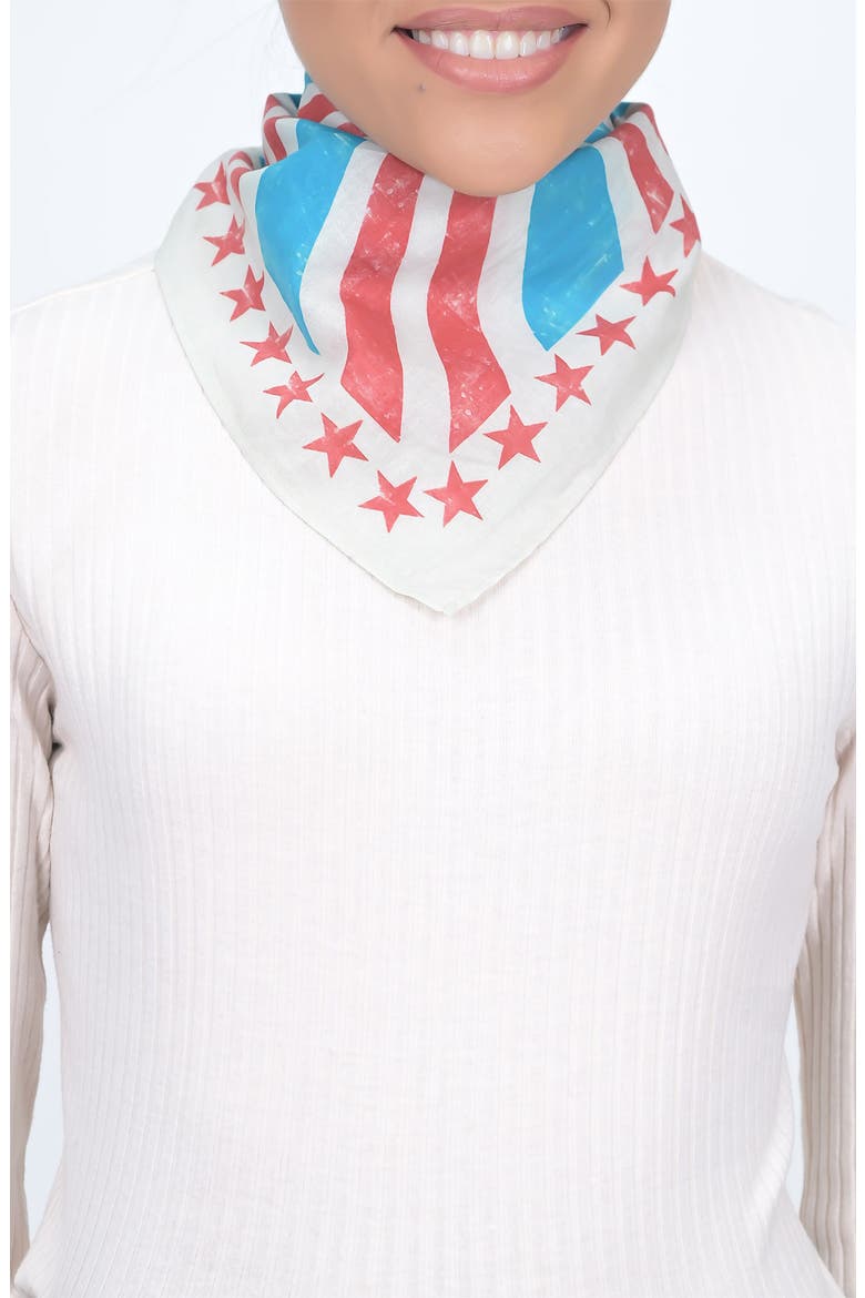 'I Voted' Cotton Scarf, Main, color, BLUE