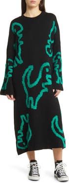 Dressed in Lala Rawr Means I Love You Long Sleeve Oversize Sweater Dress