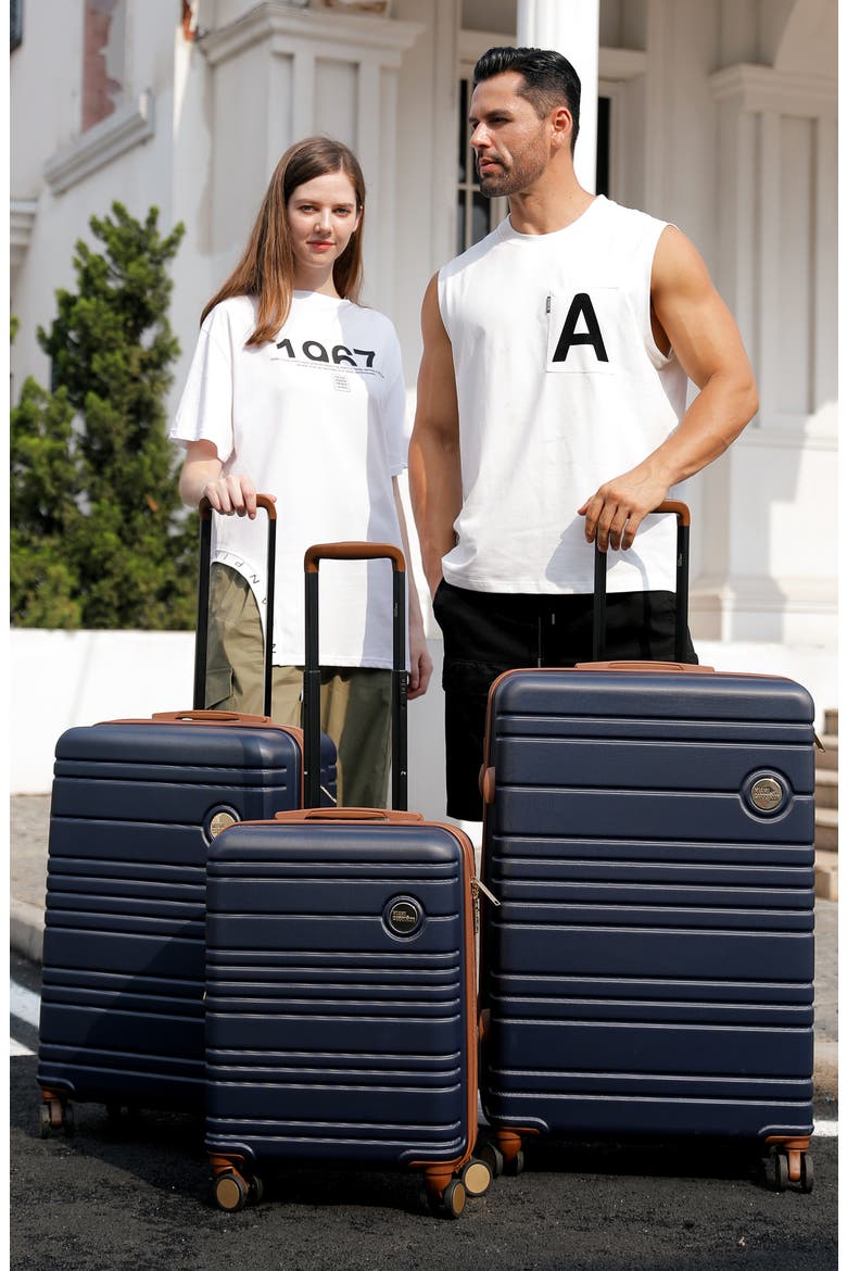 Brickell 3-Piece Hardside Spinner Luggage Set, Alternate, color, NAVY