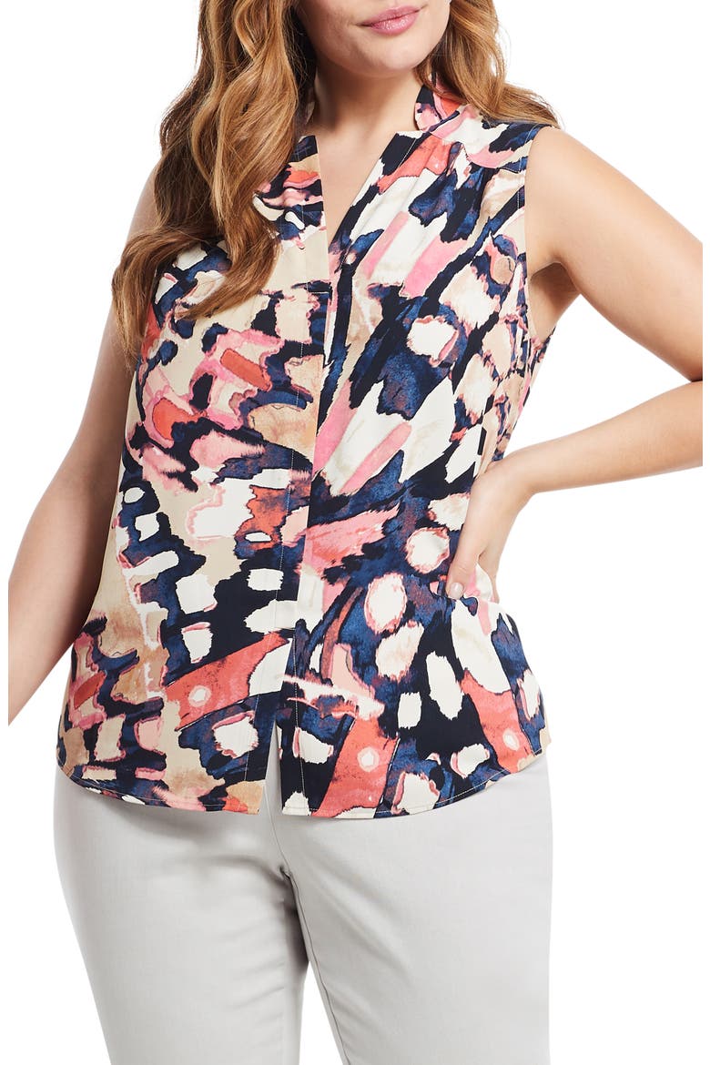 All Aflutter Sleeveless Top, Main, color, NEUTRAL MULTI