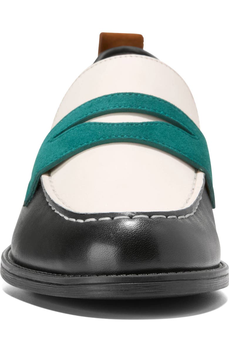 Cole Haan Stassi Penny Loafer, Alternate, color, Black/ Ivory / Rainforest