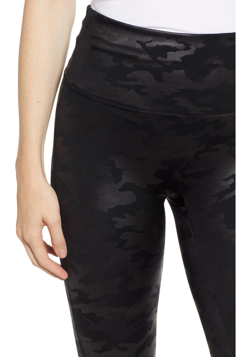 Camo Faux Leather Leggings, Alternate, color, MATTE BLACK CAMO