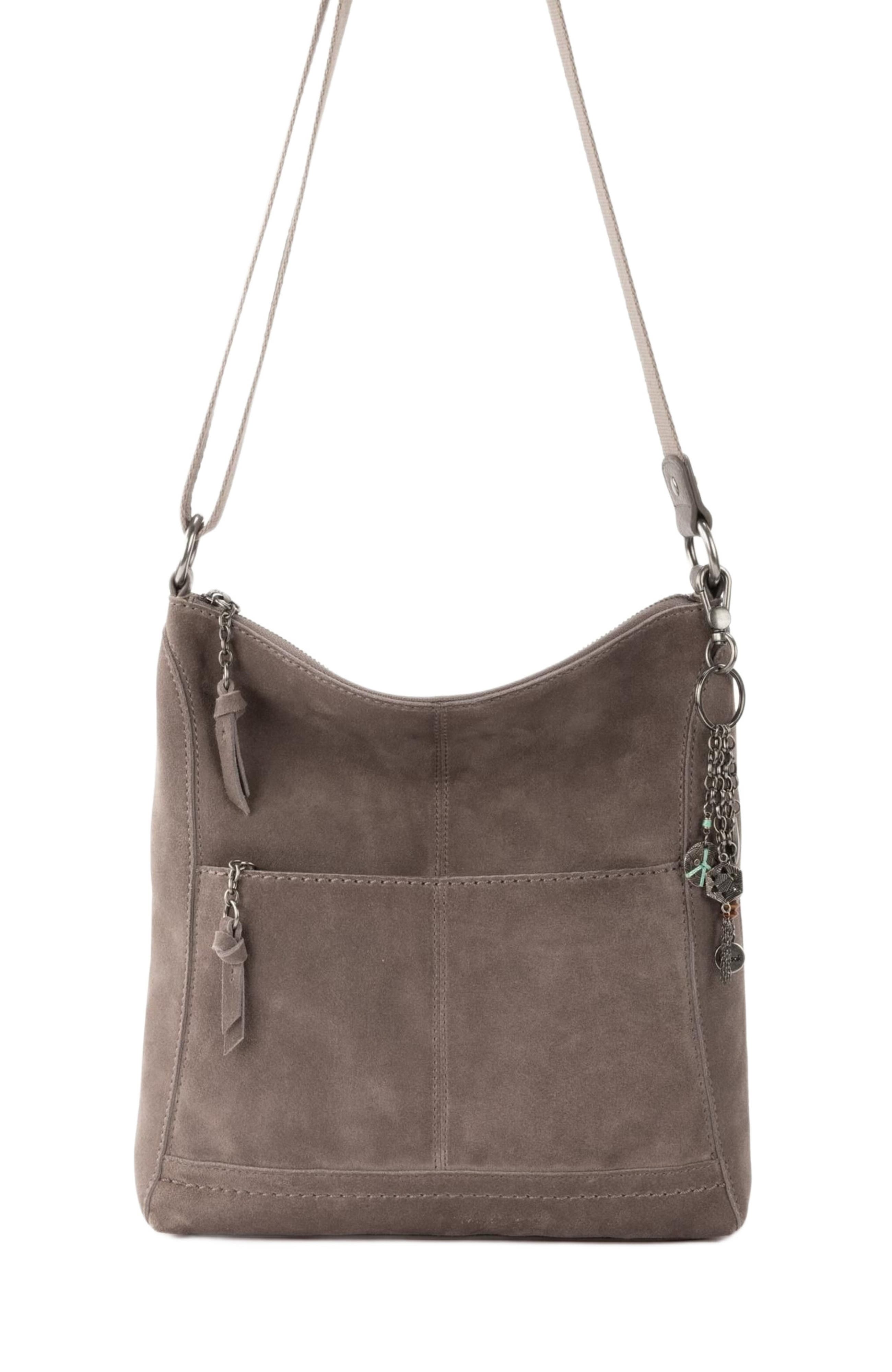 Lucia Crossbody Leather Bag, Alternate, color, Mushroom Suede