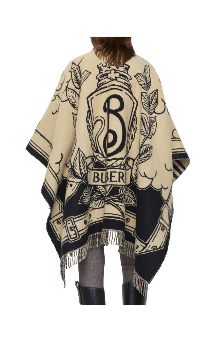Burberry Stormy Knight Wool Cape, Alternate, color, Sand