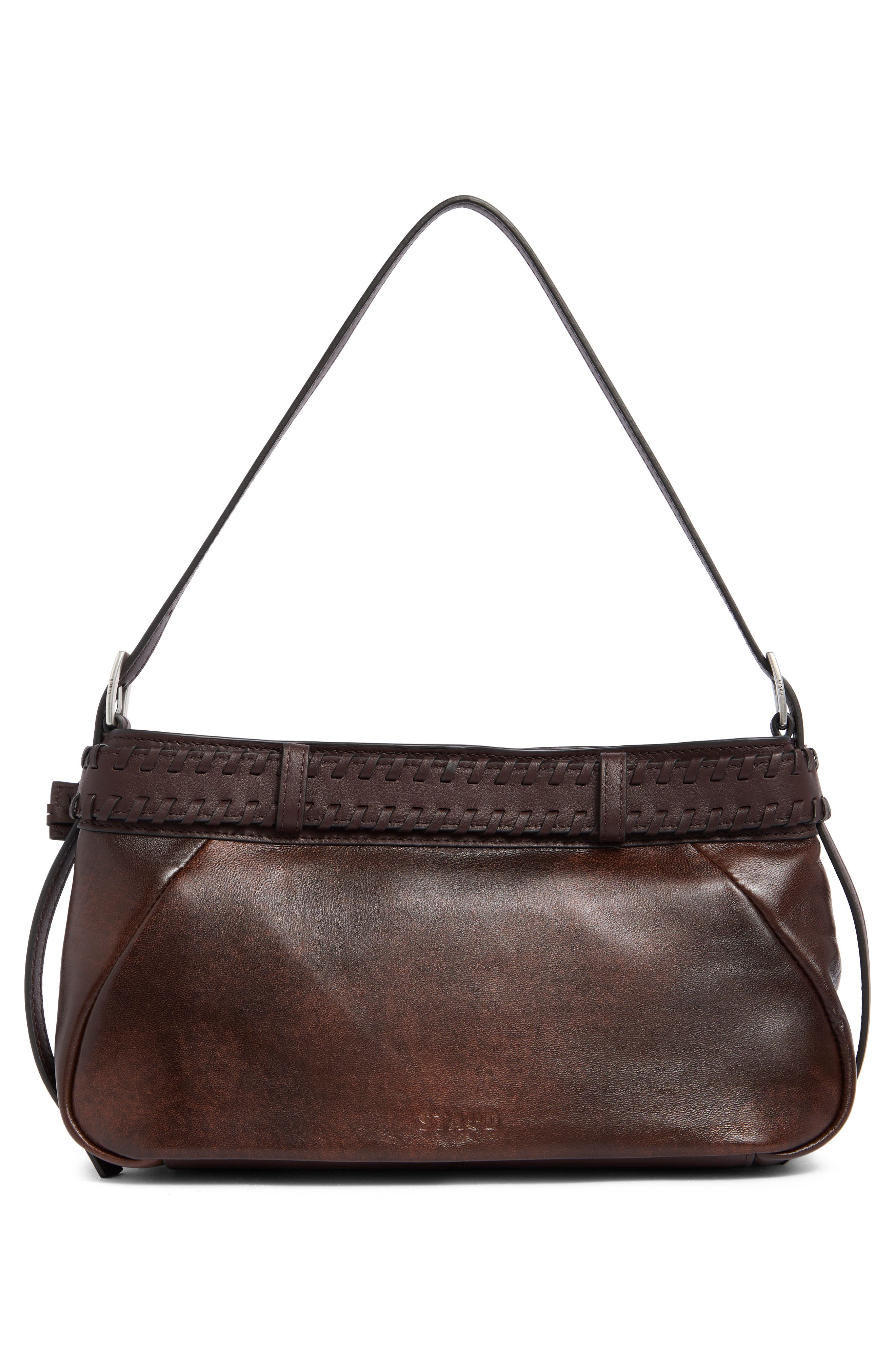 Brooklyn Leather Shoulder Bag, Alternate, color, ESPRESSO DISTRESSED