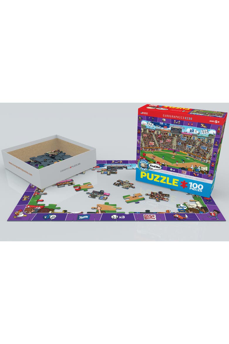 Baseball 100 Piece Puzzle, Alternate, color, Multicolored