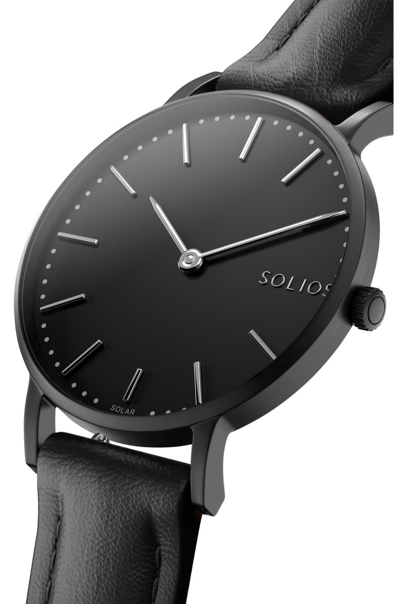 Solios Watches The Solar Classic | Black Dial - Black Case, Alternate, color, 
