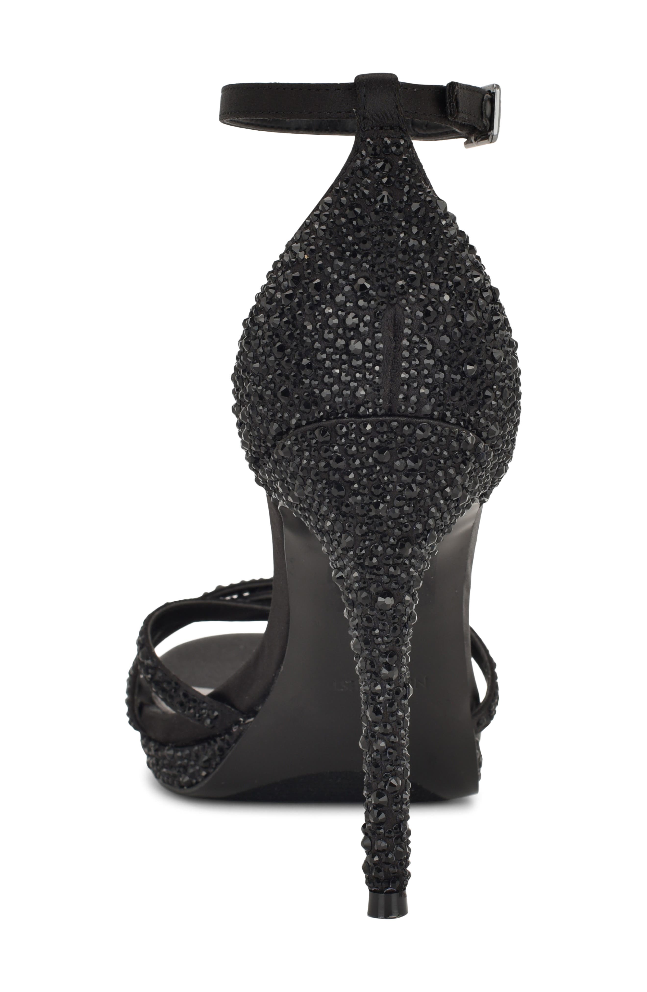 Nine West Lartay Platform Ankle Strap Sandal, Alternate, color, Black