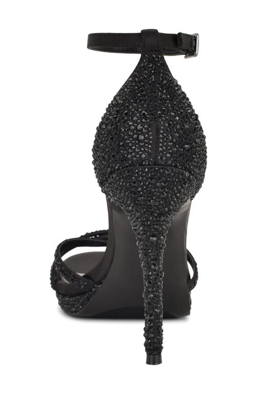 Nine West Lartay Platform Ankle Strap Sandal In Black