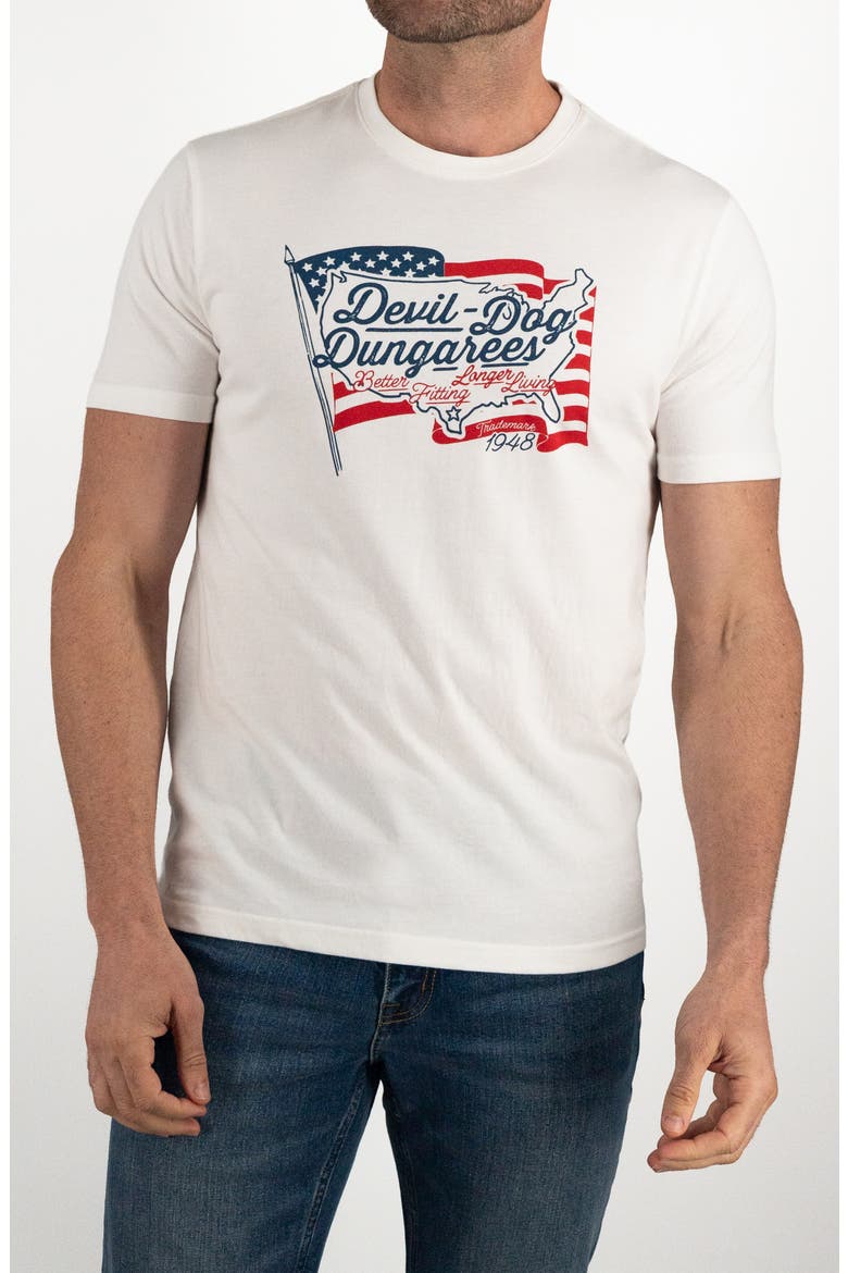 Cotton Blend Graphic T-Shirt, Main, color, WHITE