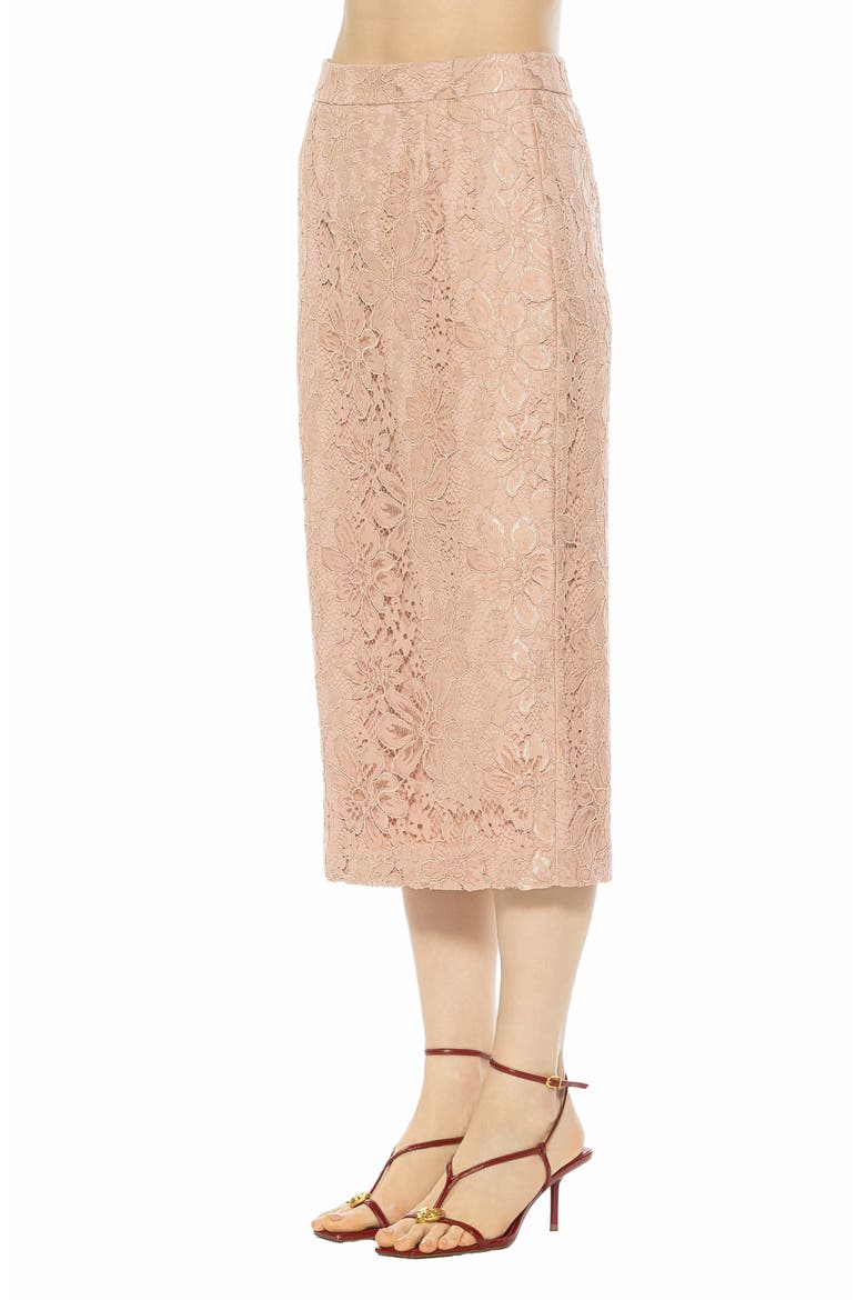 Taye Lace Midi Pencil Skirt, Alternate, color, PINK