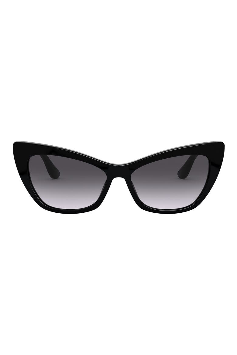 Dolce & Gabbana 56mm Cat Eye Sunglasses, Main, color, BLACK