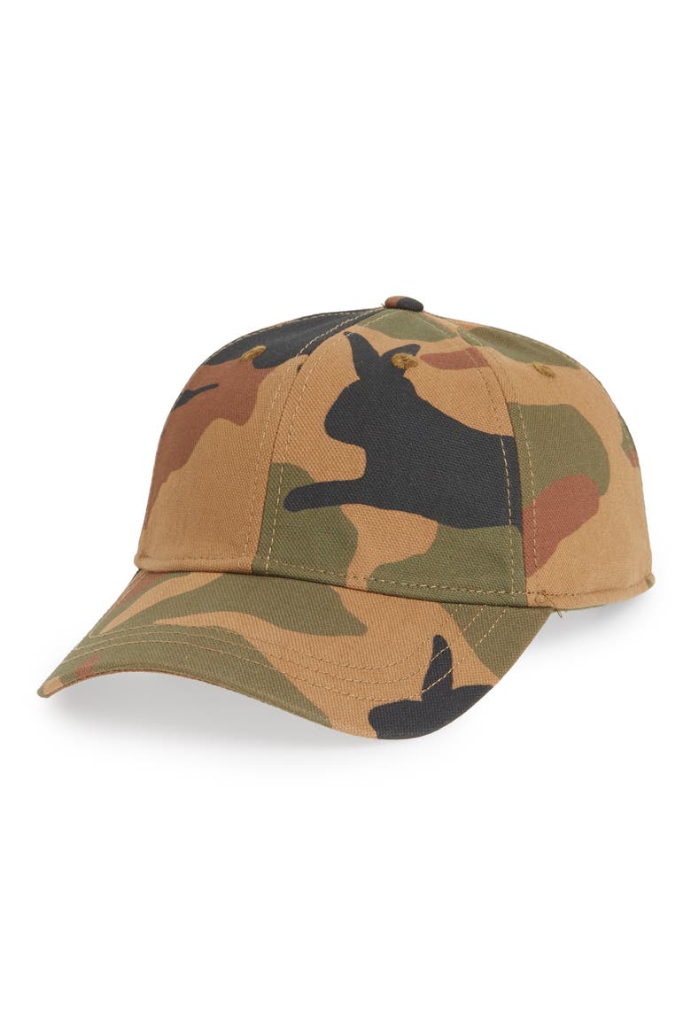 Canvas Baseball Cap, Main, color, CAMO GREEN