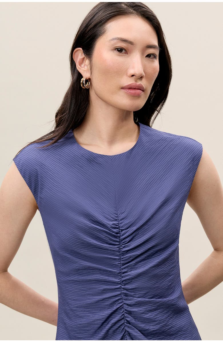 Rebecca Taylor Allegra Stripe Dress, Alternate, color, Navy
