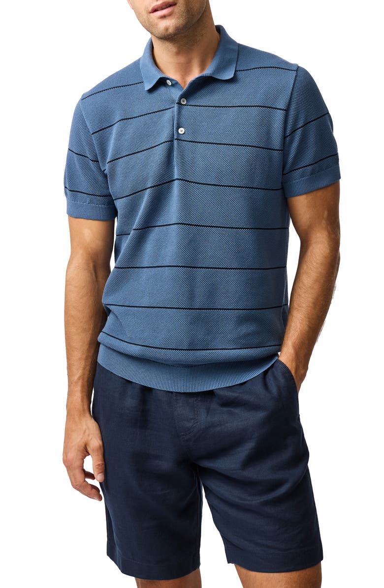 Rodd & Gunn Turners Bay Stripe Polo, Main, color, Bluestone