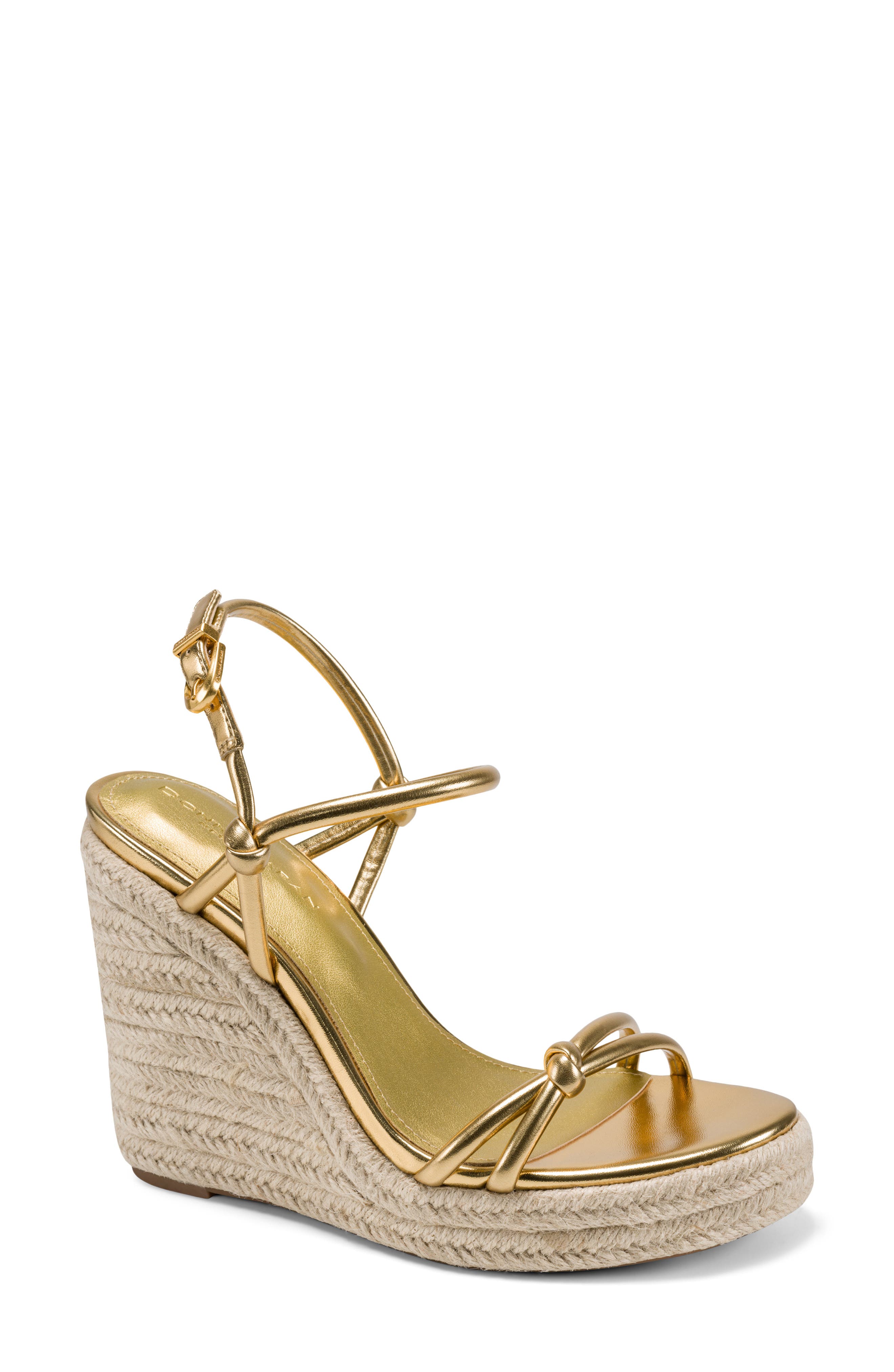 DKNY Yvette Slingback Espdarille Platform Wedge Sandal, Main, color, Gold